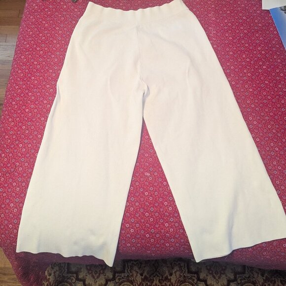 COS Wide Leg Crop Knit Pants Pull On Stretch Minimalist Culottes Preppy Ankle - Picture 4 of 7